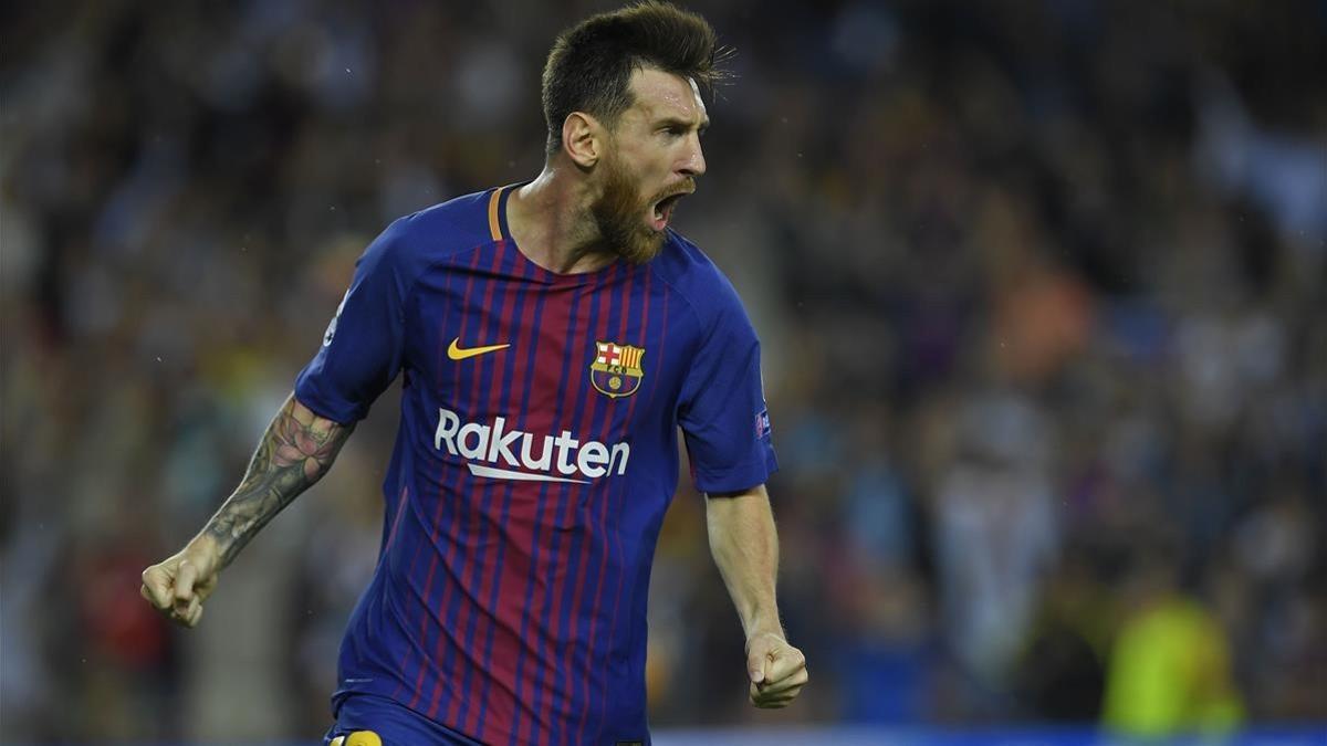 Messi celebra un gol ante la Juventus.