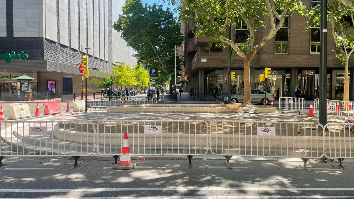 Obras en Paseo Sagasta hace unas semanas