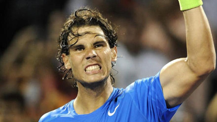 Rafa Nadal celebra su victoria.