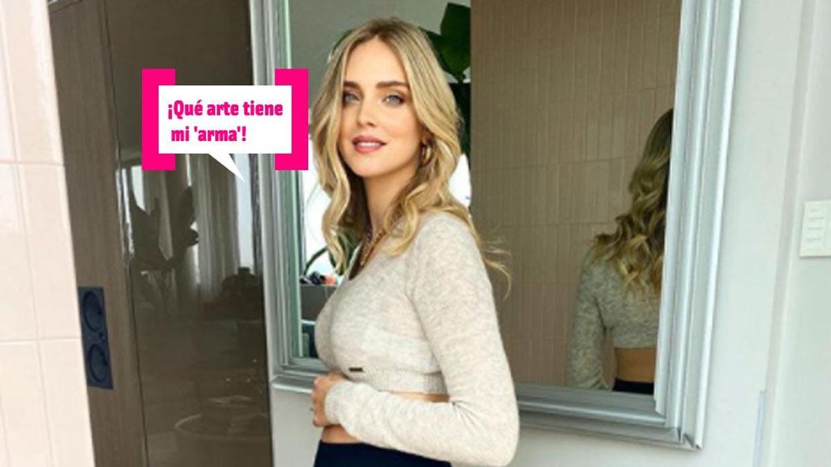 Chiara Ferragni con leggings premamá