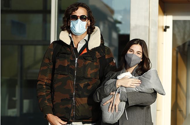 Posado de Feliciano Lopez y Sandra Gago ante la prensa