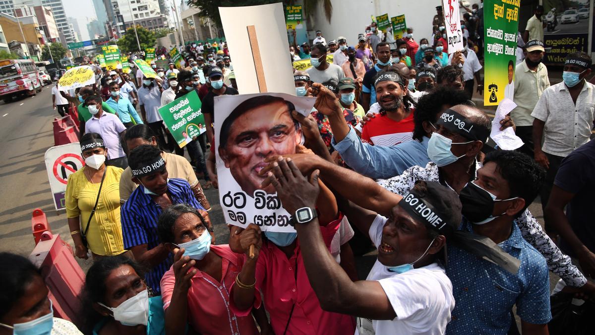 Imagen de archivo de las protestas en Sri Lanka.