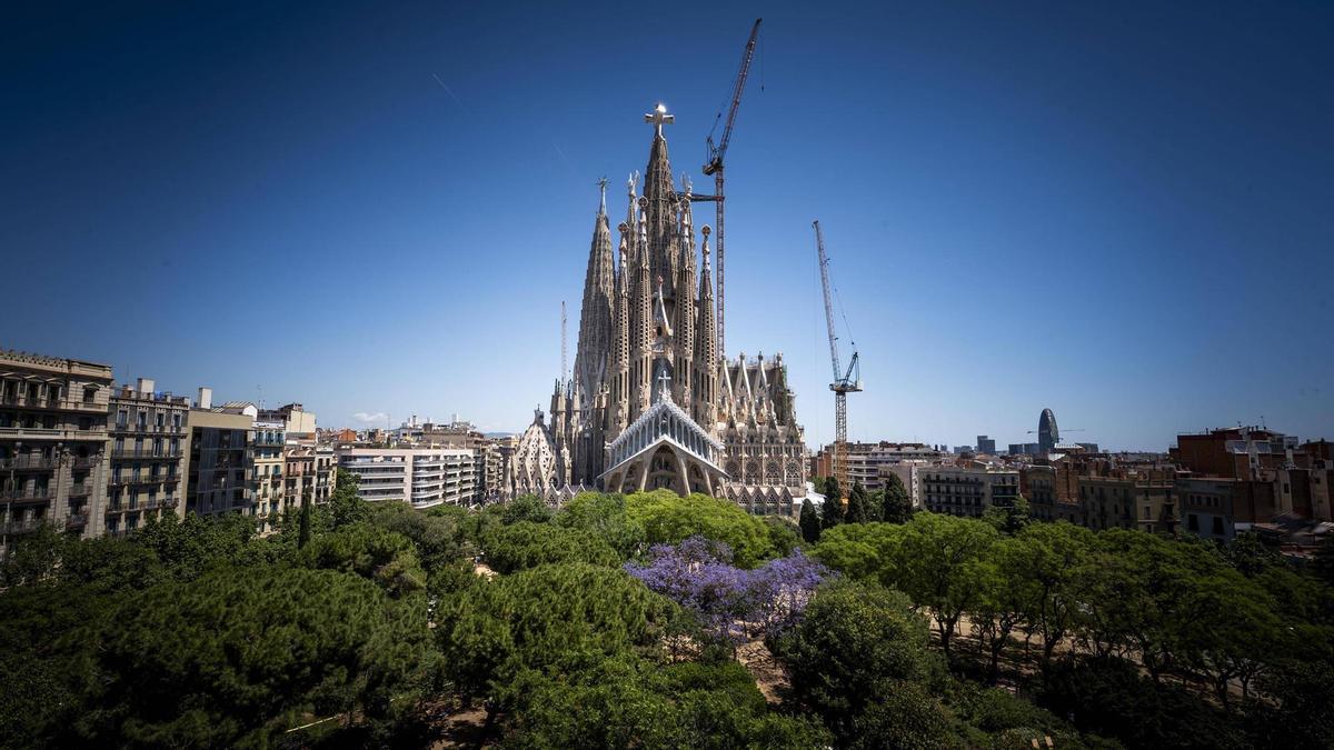 Vista de la fachada de la Pasión de la Sagrada Familia.