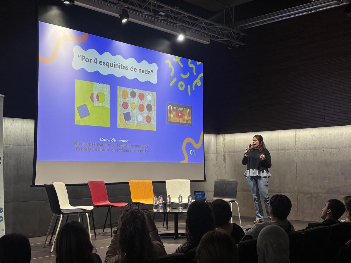 Laura Jiménez, durant la seva intervenció en l’acte de presentació de SomTEA