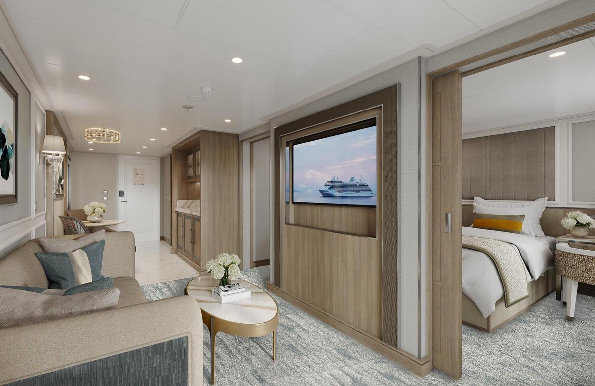 Una suite del nuevo Seven Seas Prestige, que se presentará en Barcelona en diciembre.