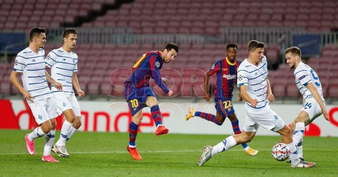 Imágenes del partido del FC barcelona ante el Dinamo de Kiev, de Liga de Campeones que se disputa en el Camp Nou.