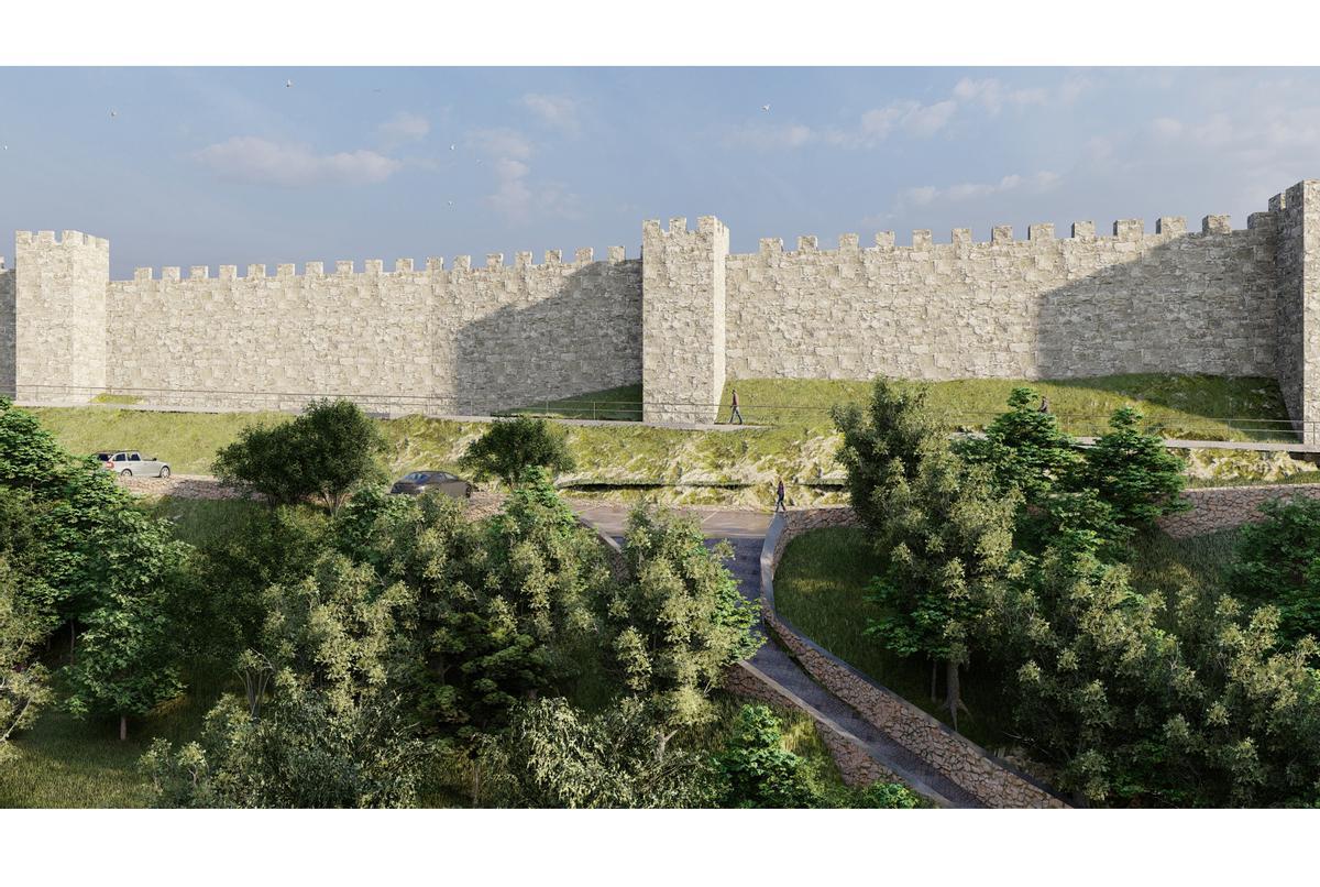 Recreación del entorno de la muralla de Segorbe.