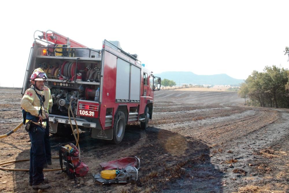 Incendi agrícola a Olius, al Solsonès