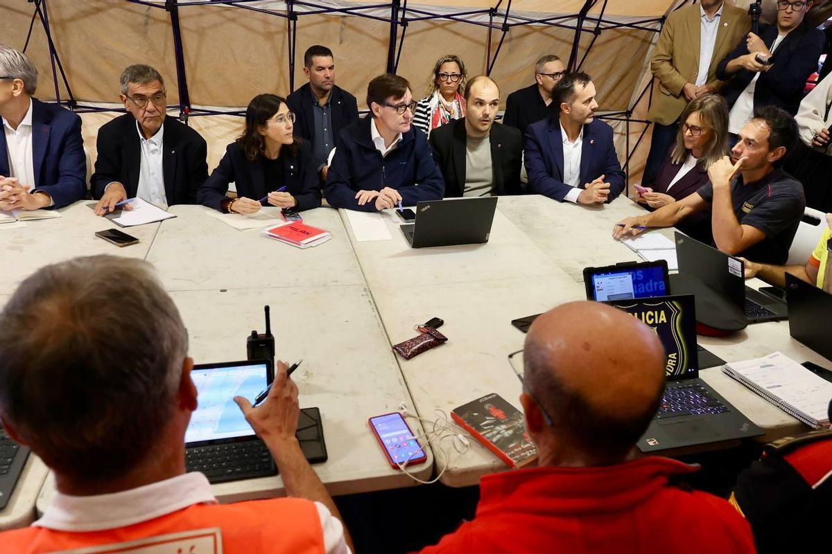 El president de la Generalitat, Salvador Illa, en la reunión del Consell Assessor del Pla Inuncat en Tortosa
