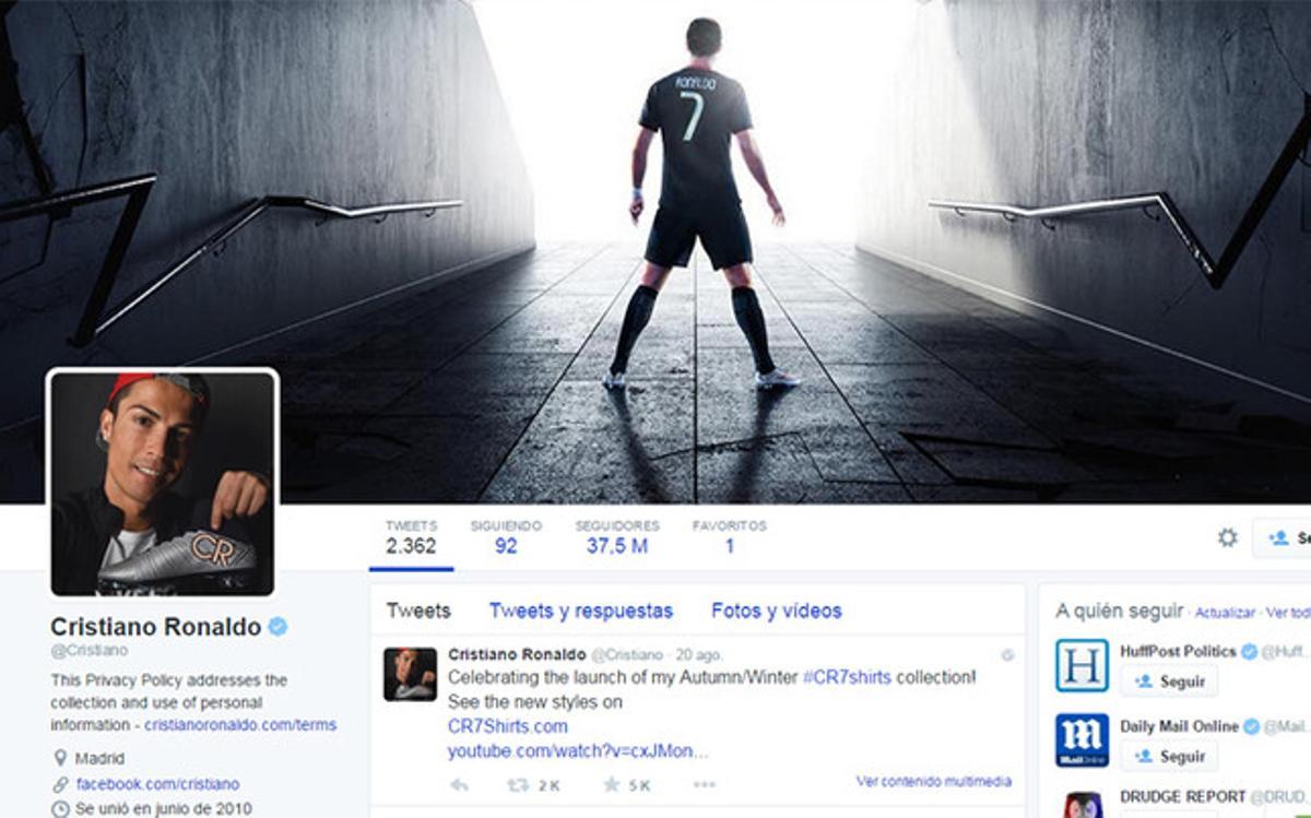 Cristiano Ronaldo, el futbolista con más popular en las redes