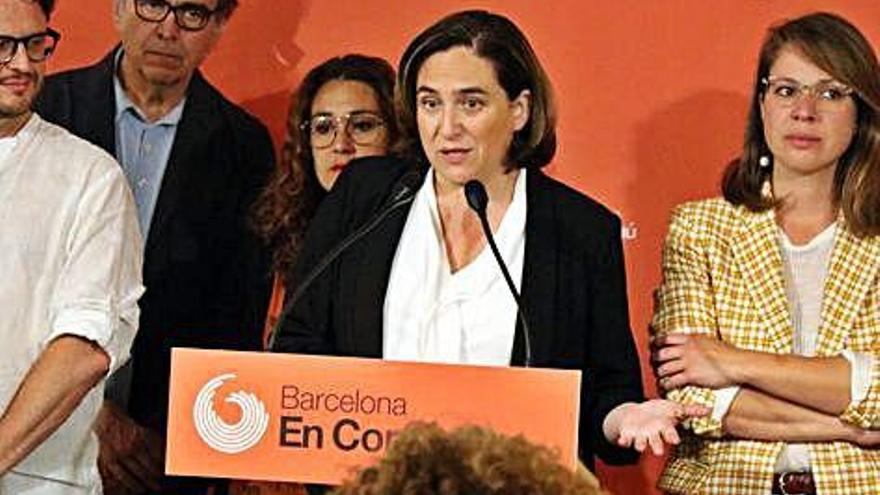 Ada Colau, ahir durant la roda de premsa on va anunciar que va rebre l&#039;aval dels inscrits a BComú