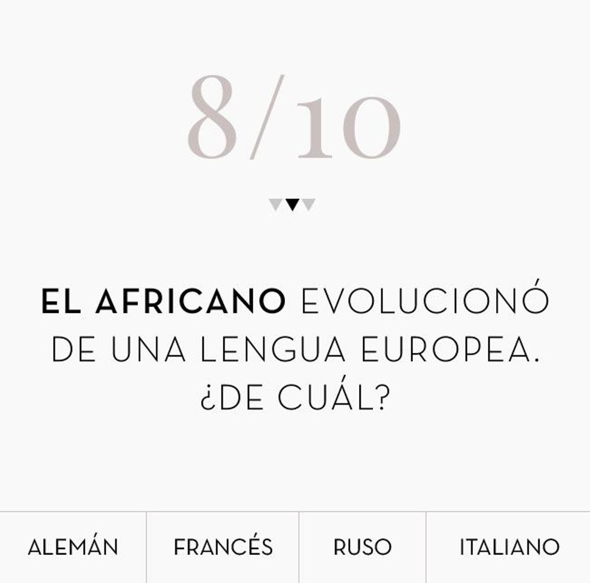 El africano evolucionó de una lengua europea