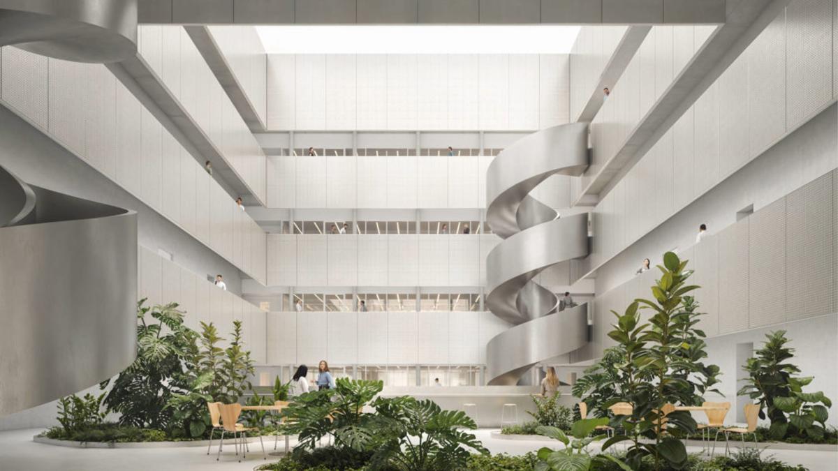 Render del interior del PRBB Ciutadella, de Barozzi Veiga y Antonio Plato