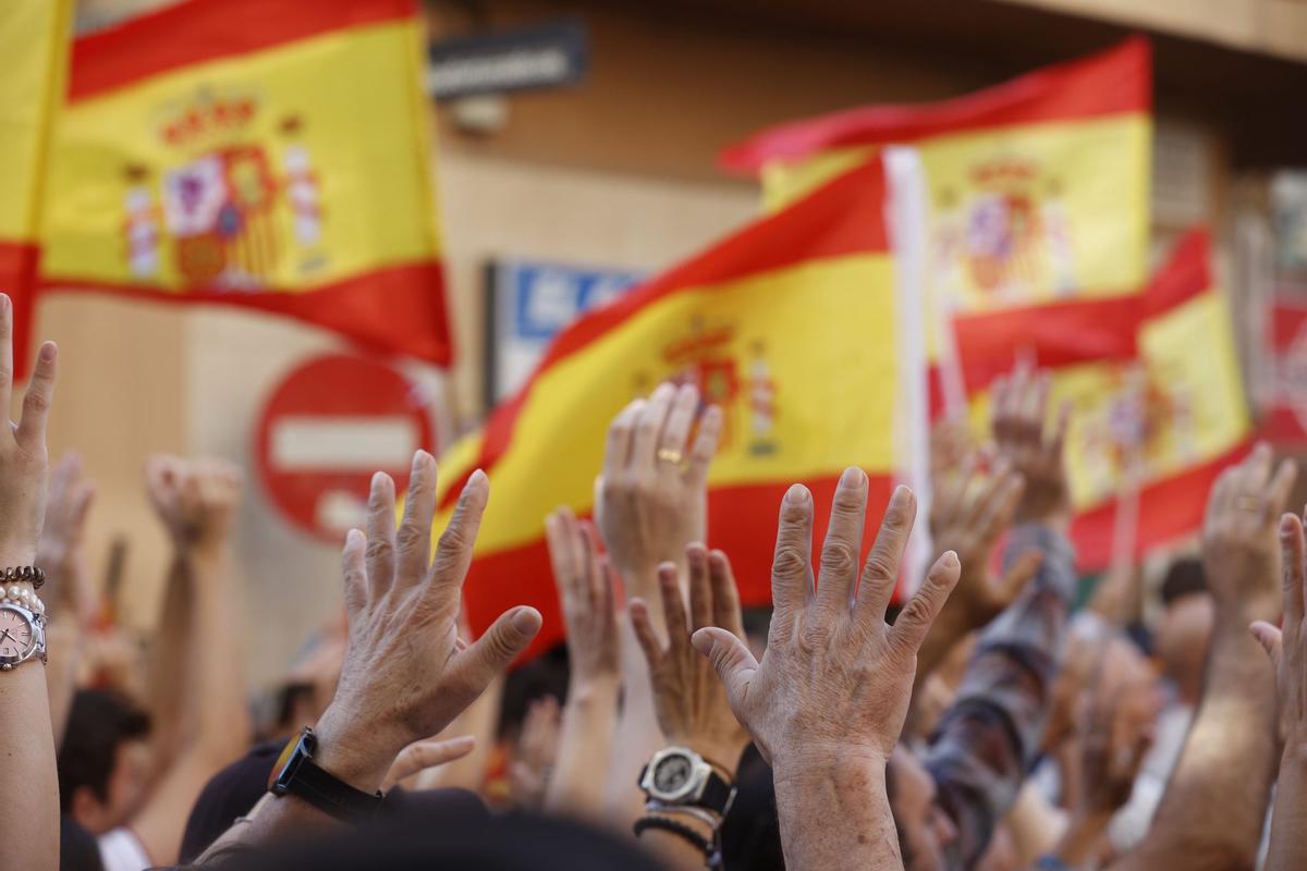 Miles de manifestantes recorren Alicante en contra de la amnistía