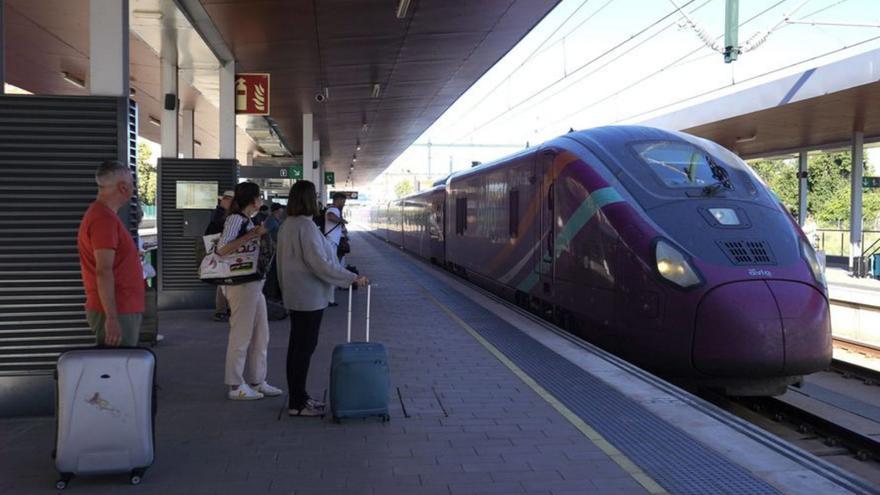 Viajeros en la estación de tren de Zamora.