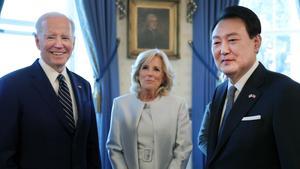 El presidente de Corea del Sur, Yoon Suk Yeol, visita a Biden en la Casa Blanca