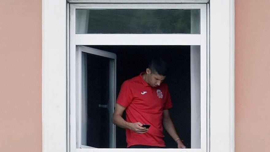 Los jugadores del Fuenlabrada, en el hotel