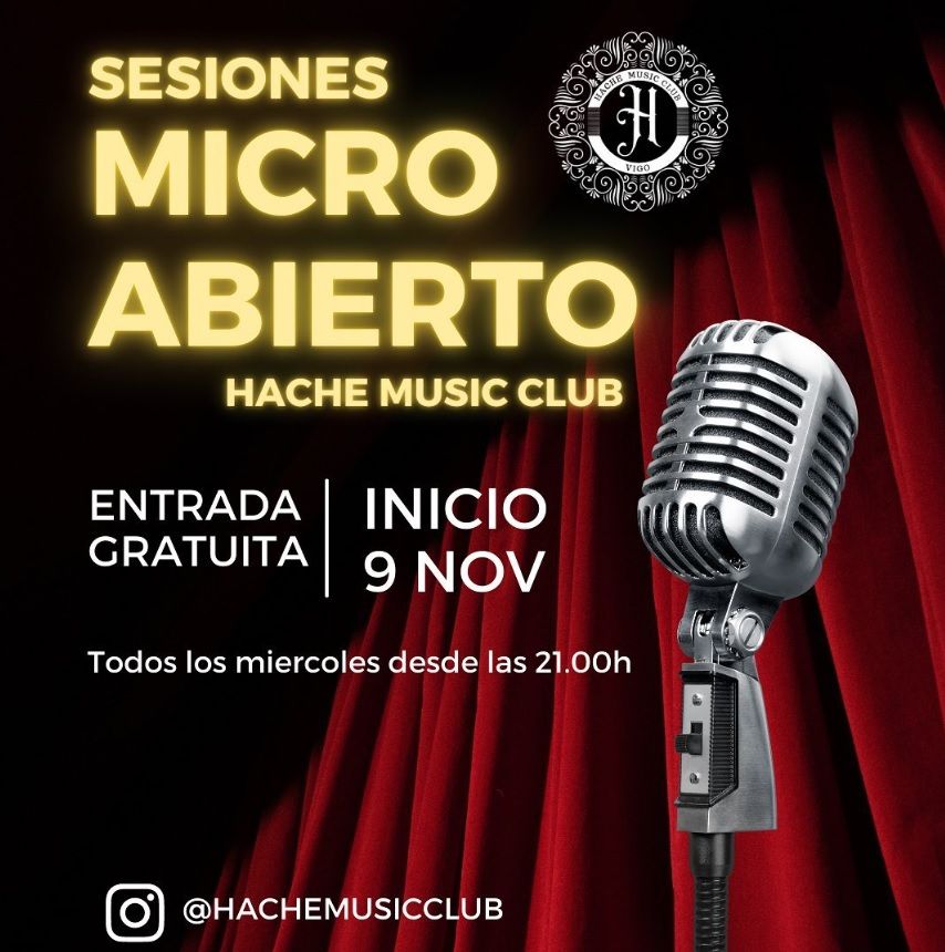 Cartel anunciador de la actividad de micro abierto.