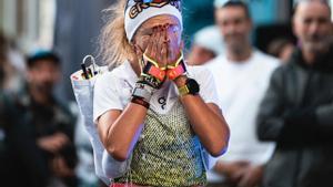 Clàudia Tremps, en la meta de Chamonix