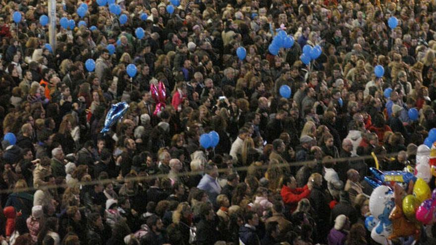 Ambiente en el Centro de Málaga durante la Navidad de 2013.