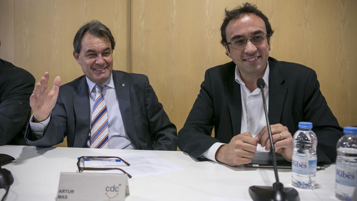 Artur Mas y Josep Rull, este viernes, en la ejecutiva de CDC.