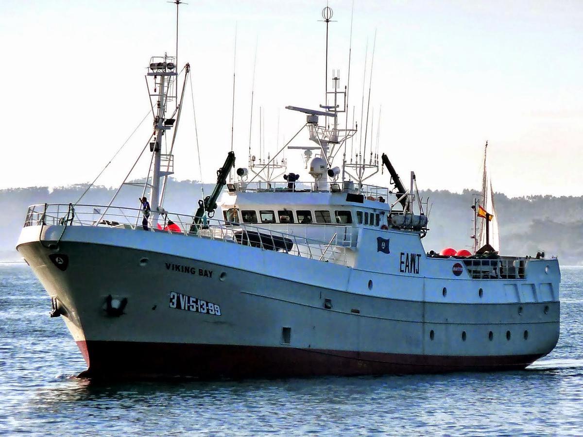 El «Viking Bay», en una de sus paradas en Vigo
