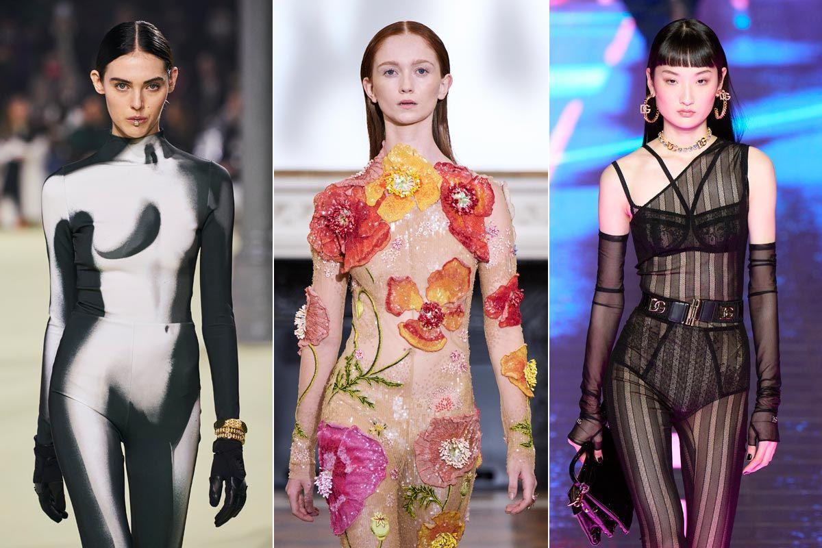 El catsuit según las pasarelas de otoño-invierno 2022: las propuestas de Balmain, Rahul Mishra y Dolce&amp;Gabbana