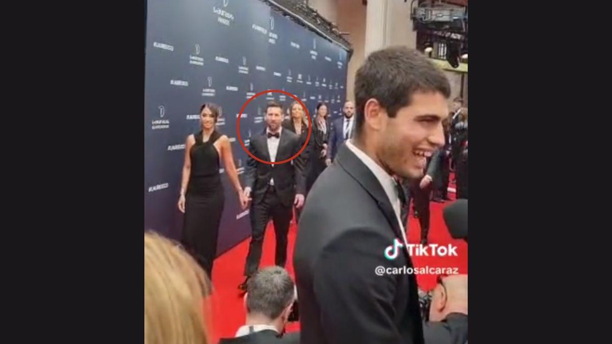 Messi y Carlos Alcaraz se encuentran en la alfombra roja y esta es su emocionante reacción