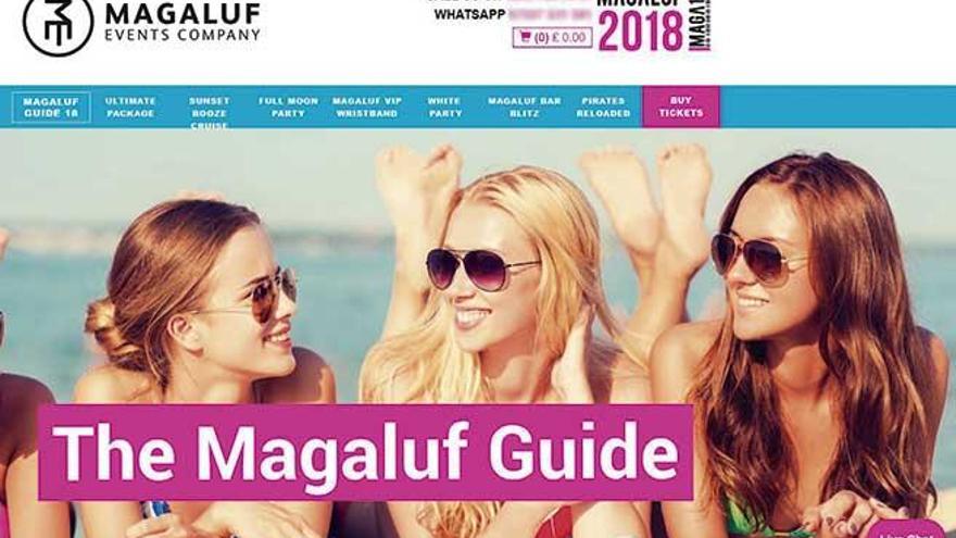 La cabecera de ´The Magaluf Guide´.