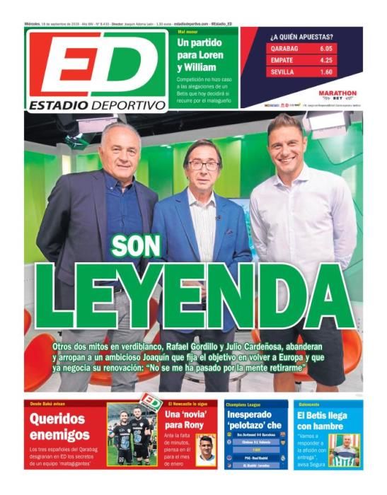 Portada ESTADIO DEPORTIVO 18 septiembre 2019