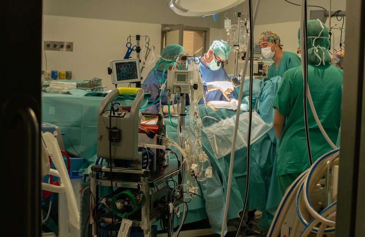 El equipo del Hospital Universitario de Badajoz realiza la intervención.