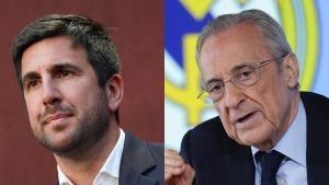 Enrique Riquelme y Florentino Pérez, candidatos a la presidencia del Real madrid en las elecciones del 7 de junio de 2026