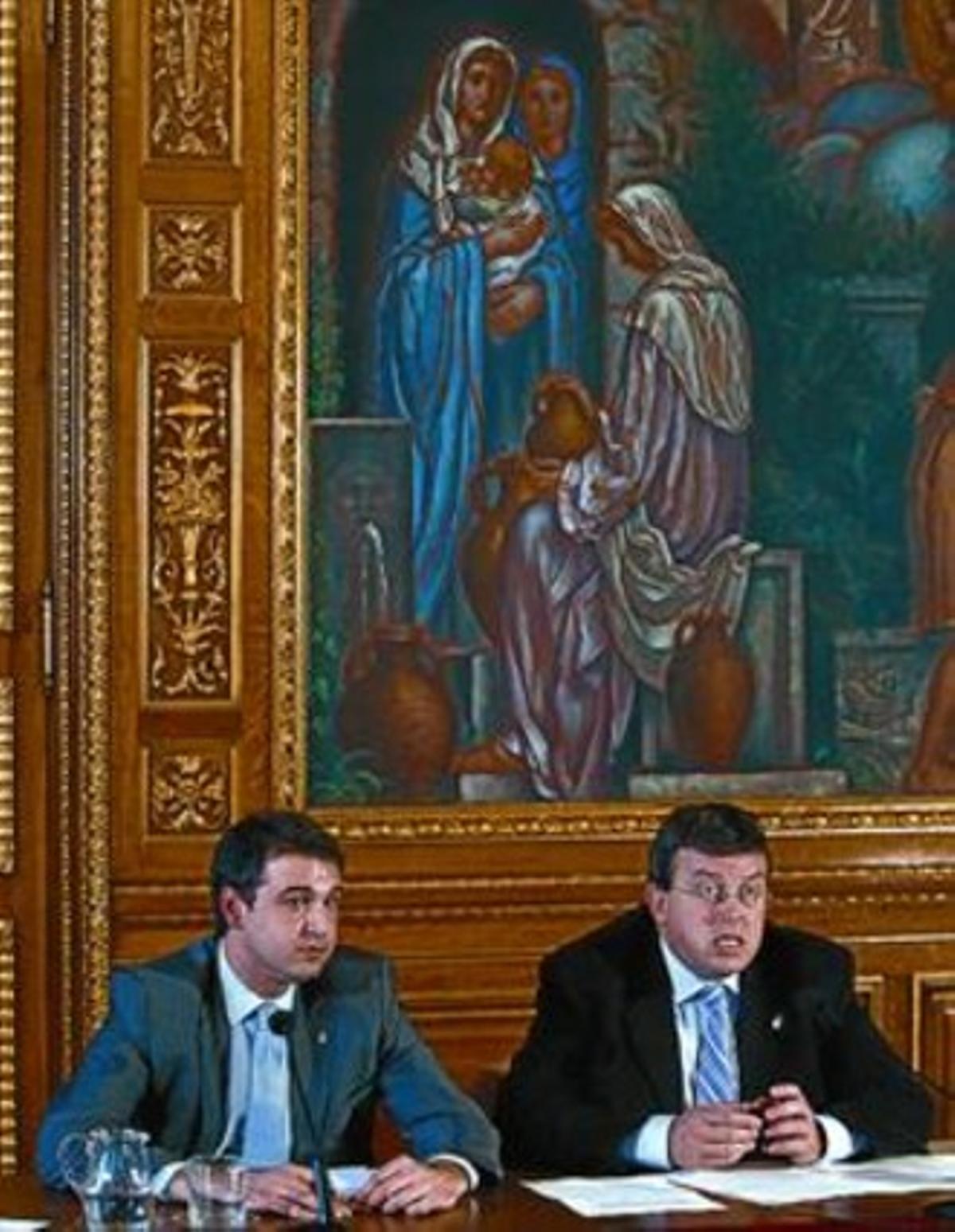Roger Pallarols (esquerra) i Jordi W. Carnes, ahir a Barcelona. Roger Pallarols (esquerra) i Jordi W. Carnes, ahir a Barcelona.