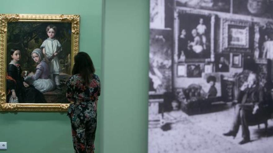 Retrato de los hijos del pintor Federico de Madrazo, que se encontraba colgado en su estudio, como se aprecia en la fotografía.