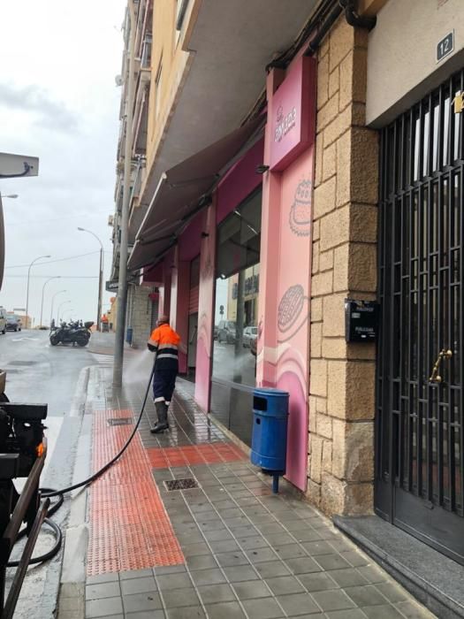 Desinfección de calles en Alicante