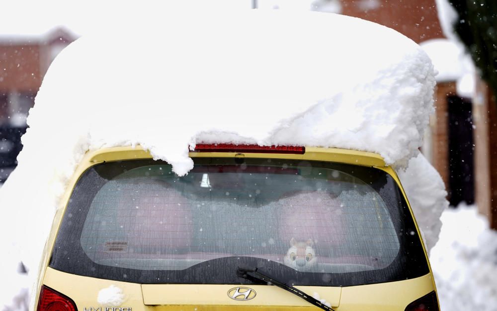 La Comunidad de Madrid ha despertado este sábado cubierta con una espesa manta de nieve que impide la movilidad en la región donde el aeropuerto de Barajas ha tenido que suspender su actividad.