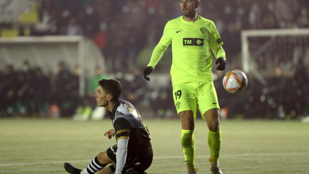 Barragán en el último partido de Copa del Rey disputado por el Elche CF ante Unionistas