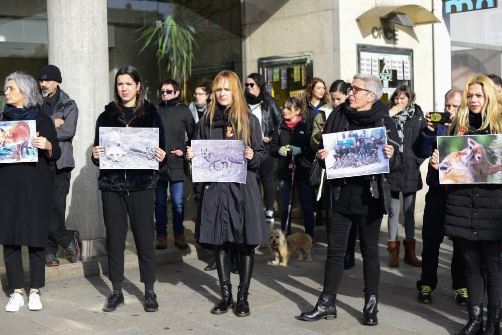 Protesta en A Coruña contra la caza de zorros