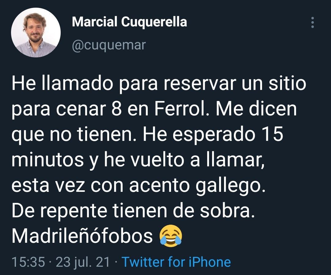 La denuncia del empresario Marcial Cuquerella de &quot;madrileñofobia&quot;