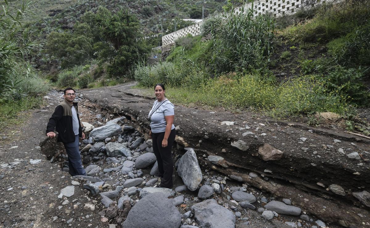 Vecinos de Las Goteras incomunicados tras los efectos de la borrasca Therese