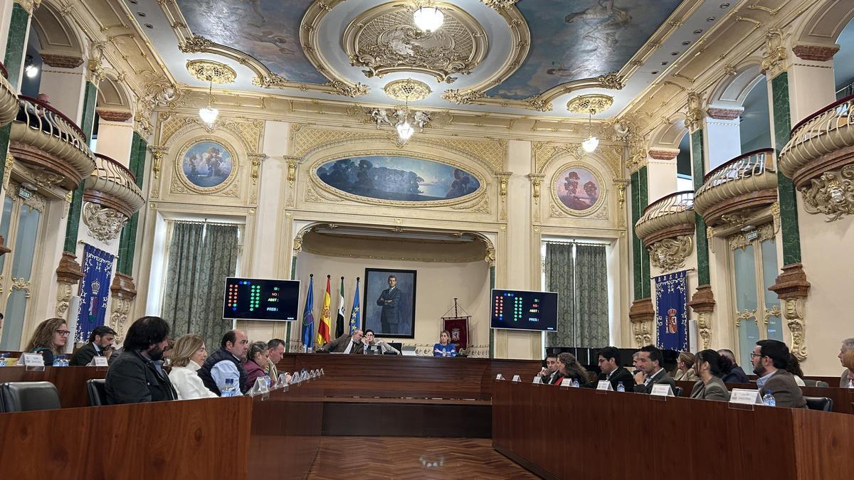 Pleno extraordinario de la Diputación de Badajoz, en el que se aprobaron los presupuestos de 2026.