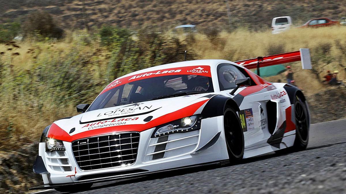 Luis Monzón, with the Audi R8 LMS, during the last edition of the Subida de Juncalillo, where he was awarded the victory.  |  |  LP / DLP