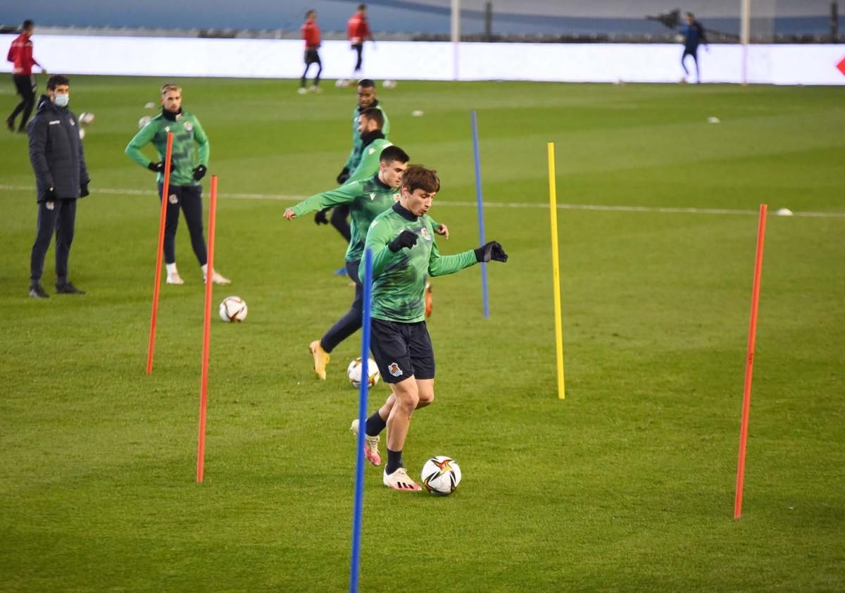 Entrenamiento de la Real Sociedad en el estadio El Arcángel