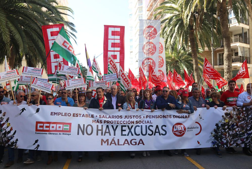 Miles de personas secundan en Málaga la marcha central del Primero de Mayo en Andalucía