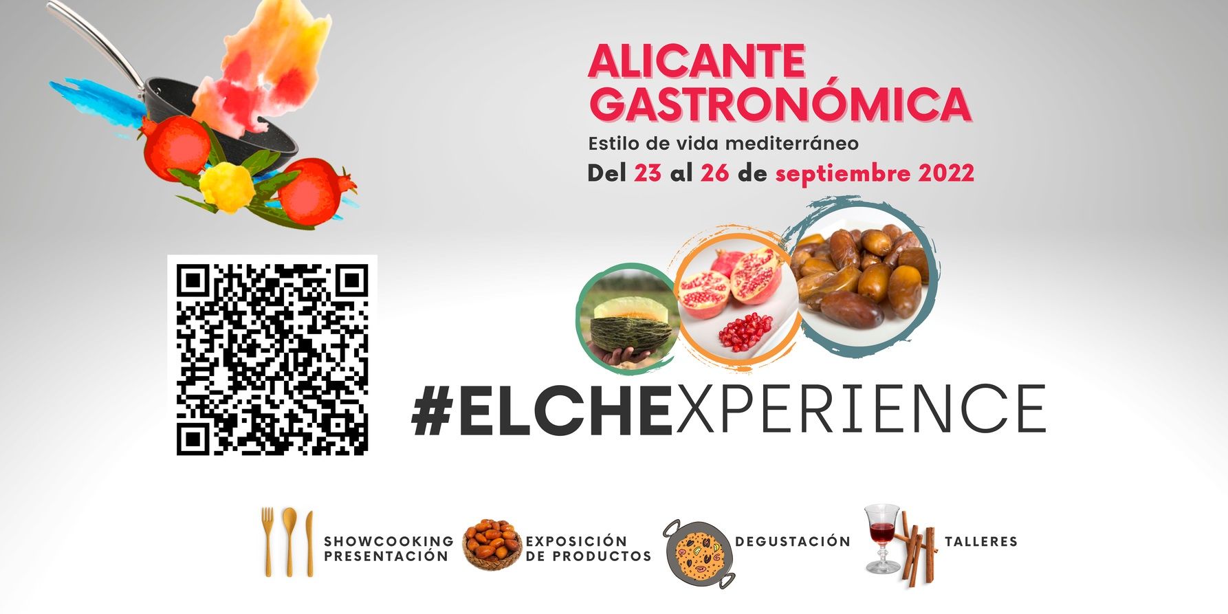 Escanea este código QR para acceder al programa de actividades del stand de Visitelche en la feria gastronómica.