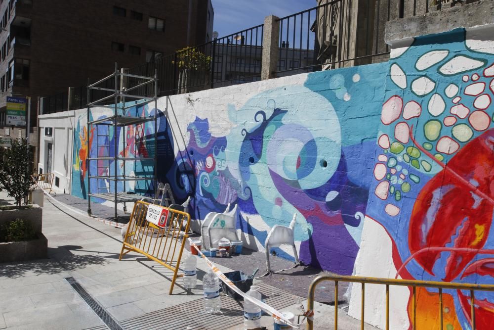 Así lucen los nuevos murales urbanos de Vigo