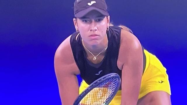 Jessica Bouzas, durante su partido con Gadecki.