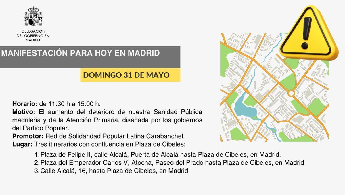 Tres marchas hasta Cibeles por la sanidad pública.