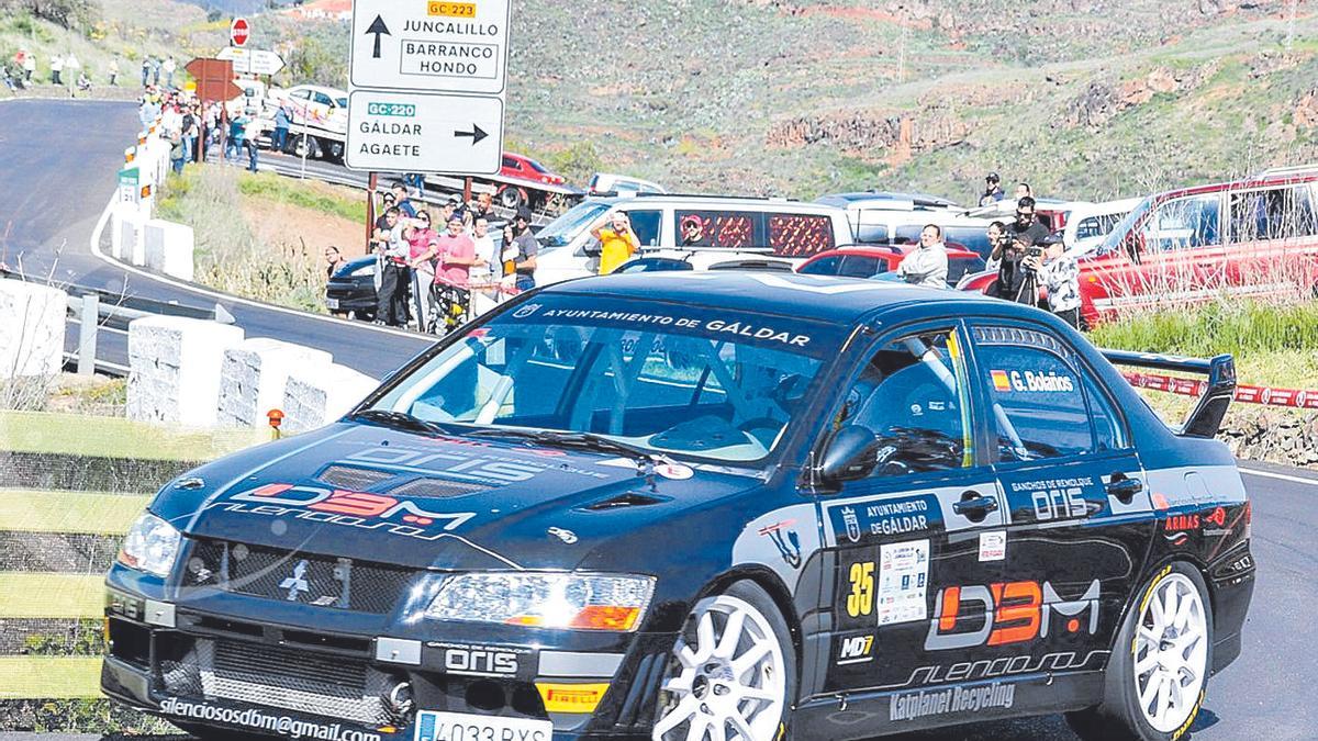 El galdense Gustavo Bolaños, con el Mitsubishi Lancer Evo VII, durante la pasada edición de la prueba.