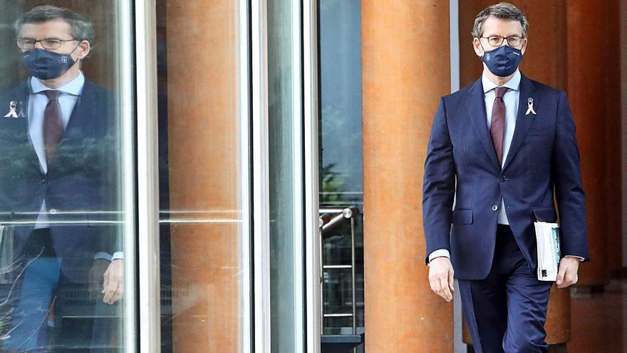 Feijóo, ayer, tras el Consello de la Xunta. | // XOÁN ÁLVAREZ